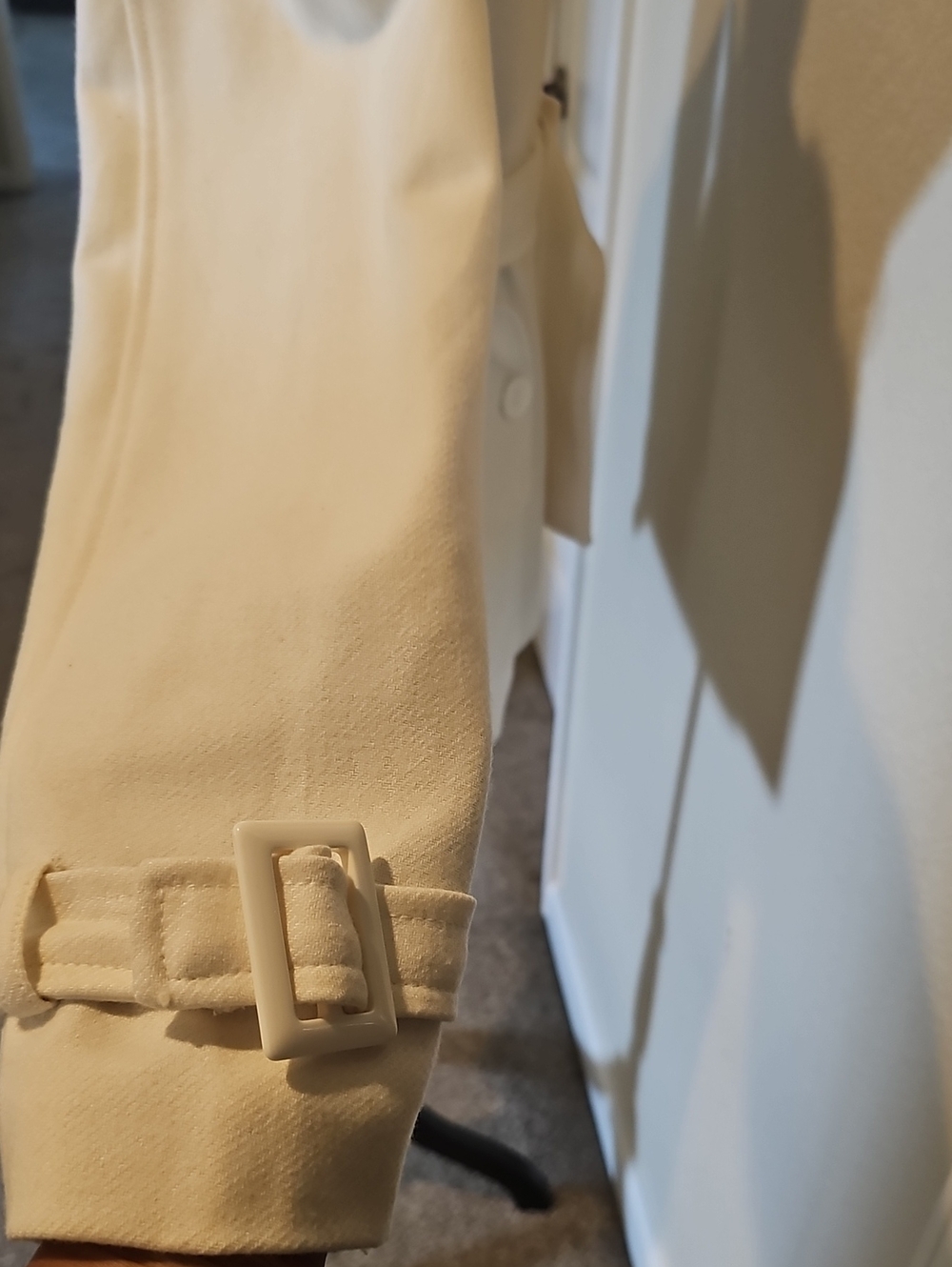 Charlotte Russe Cream Double-Breasted Trench Coat with Belt - Picture 3 of 4